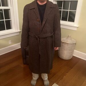 Vintage Italian Men’s Houndstooth Wool Coat